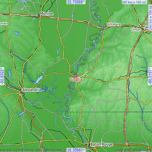 Topographic map of Vidalia