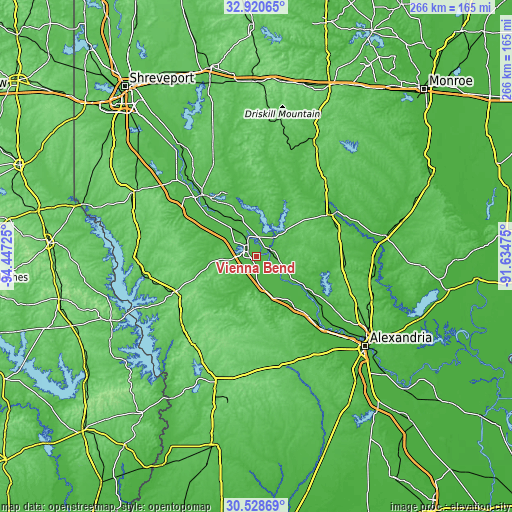 Topographic map of Vienna Bend