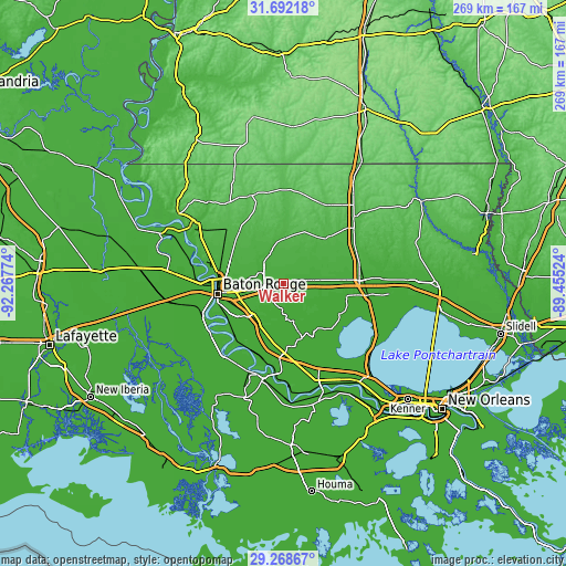 Topographic map of Walker