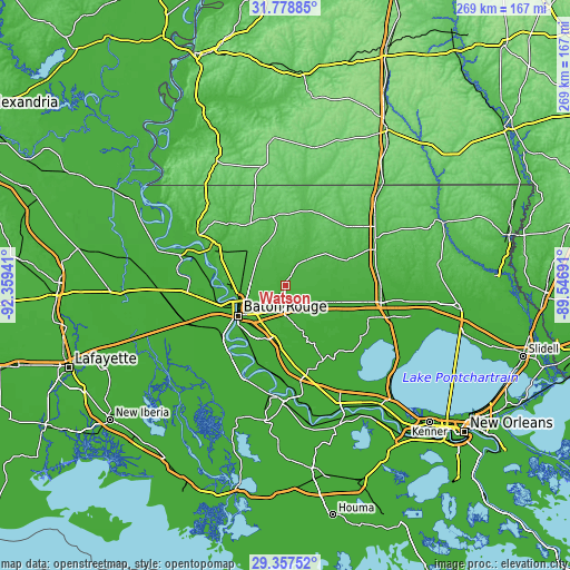 Topographic map of Watson