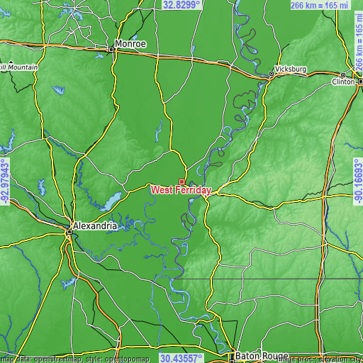 Topographic map of West Ferriday