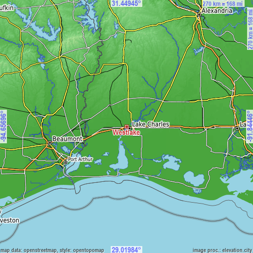 Topographic map of Westlake