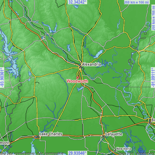 Topographic map of Woodworth