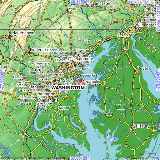 Topographic map of Arnold