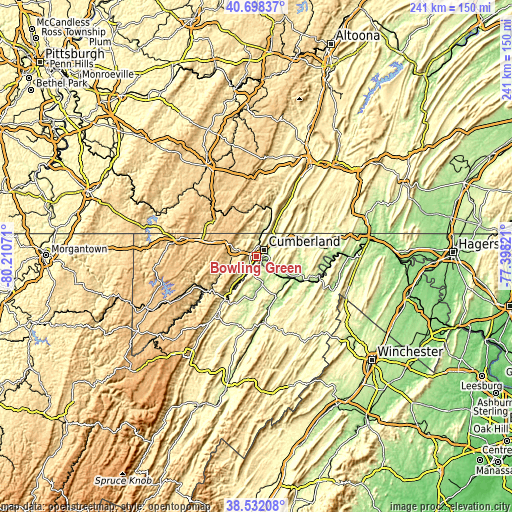 Topographic map of Bowling Green