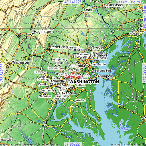 Topographic map of Calverton