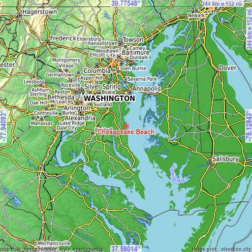 Topographic map of Chesapeake Beach