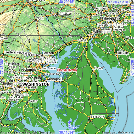 Topographic map of Chestertown