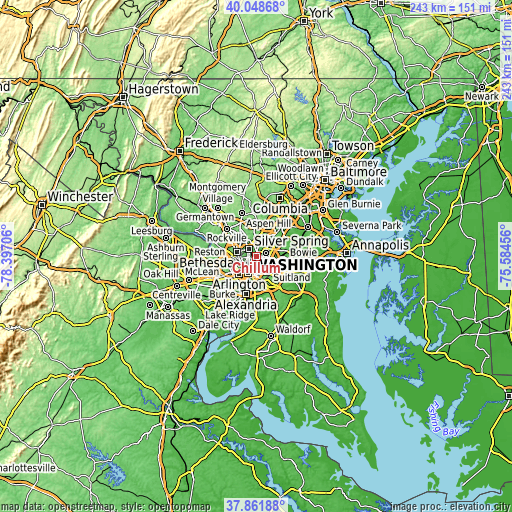 Topographic map of Chillum