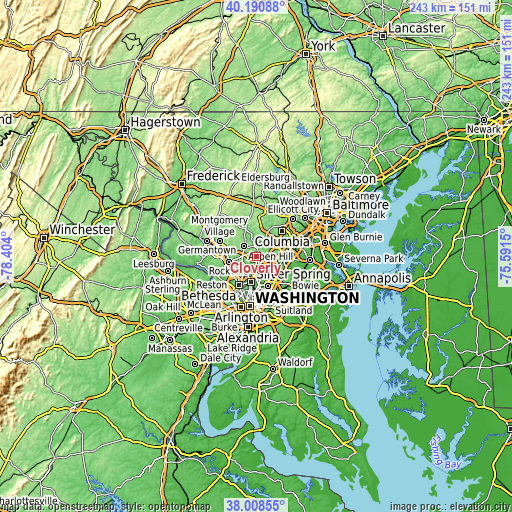 Topographic map of Cloverly