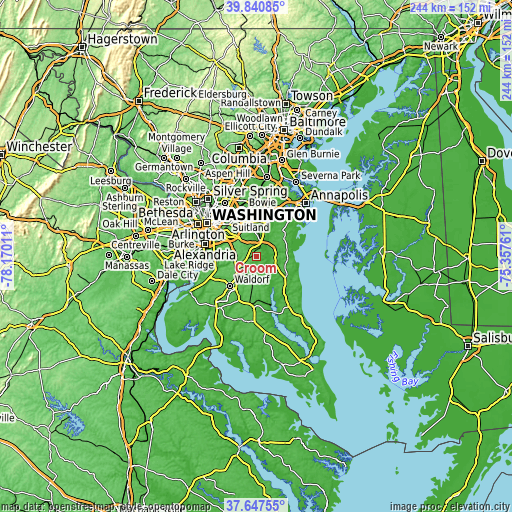 Topographic map of Croom