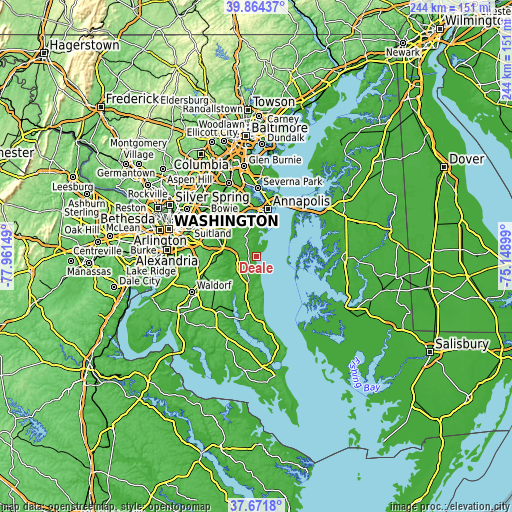 Topographic map of Deale