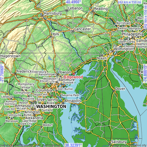 Topographic map of Edgewood