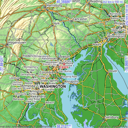 Topographic map of Essex