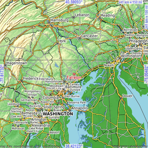 Topographic map of Fallston