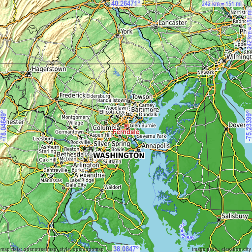 Topographic map of Ferndale