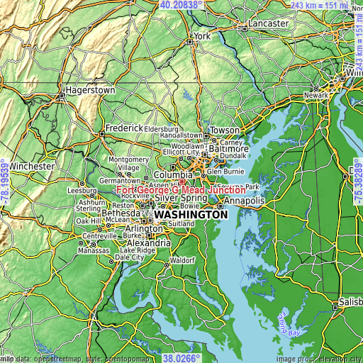 Topographic map of Fort George G Mead Junction