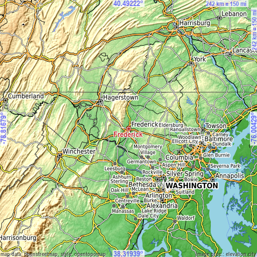 Topographic map of Frederick