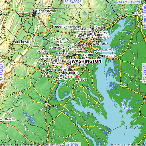 Topographic map of Friendly