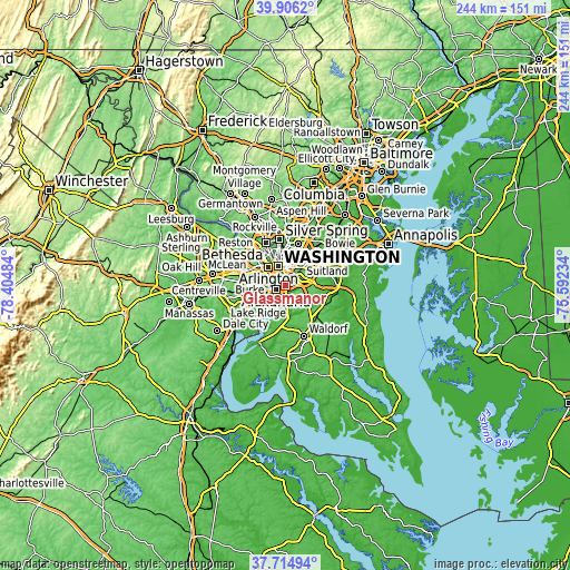 Topographic map of Glassmanor