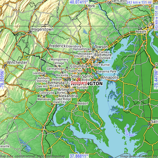 Topographic map of Goddard