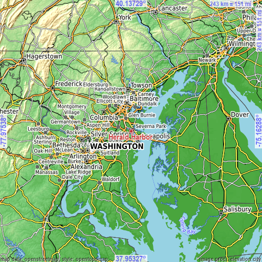 Topographic map of Herald Harbor