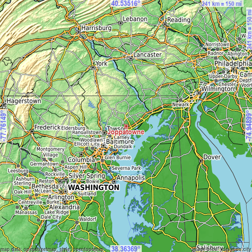 Topographic map of Joppatowne