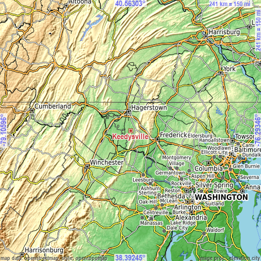 Topographic map of Keedysville