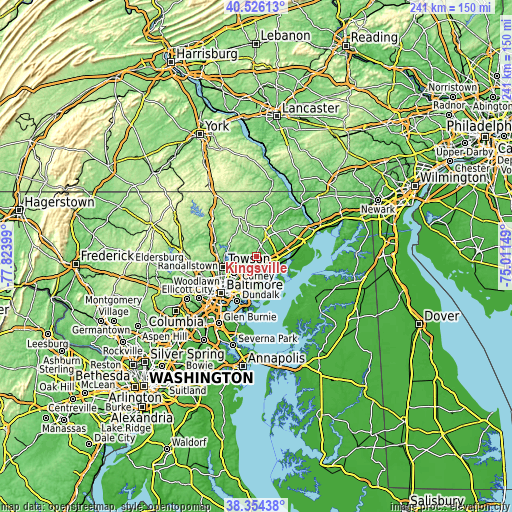 Topographic map of Kingsville