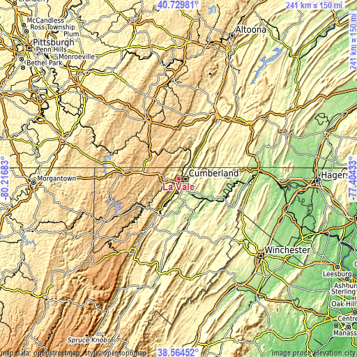 Topographic map of La Vale