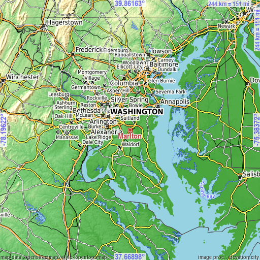 Topographic map of Marlton