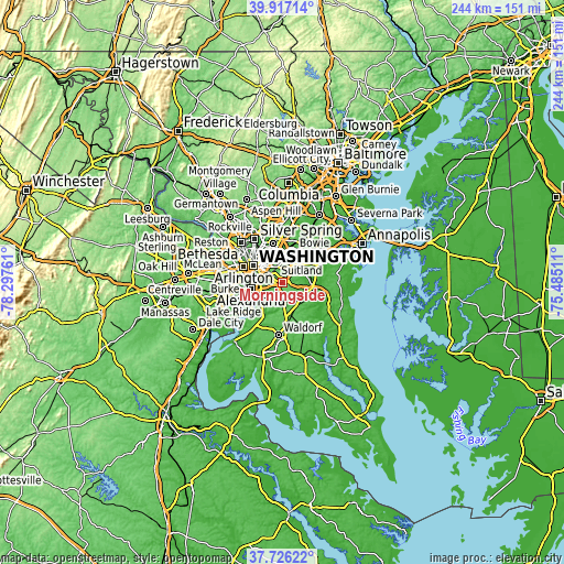 Topographic map of Morningside