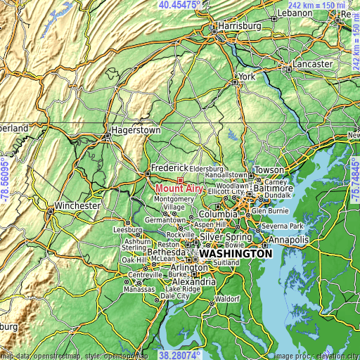 Topographic map of Mount Airy