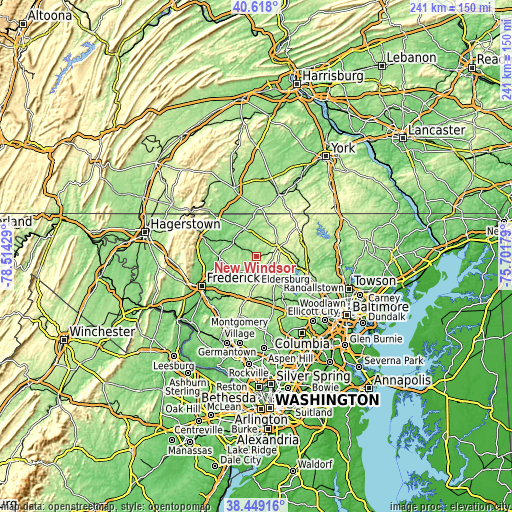 Topographic map of New Windsor