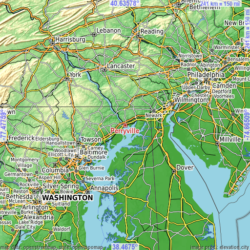 Topographic map of Perryville