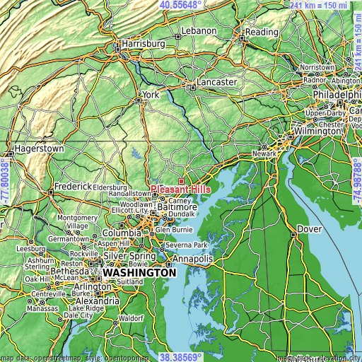 Topographic map of Pleasant Hills