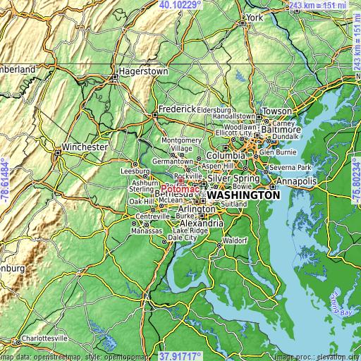 Topographic map of Potomac