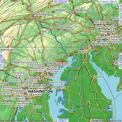 Topographic map of Riverside