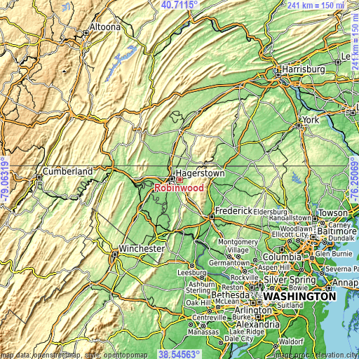 Topographic map of Robinwood