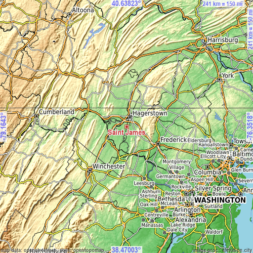 Topographic map of Saint James