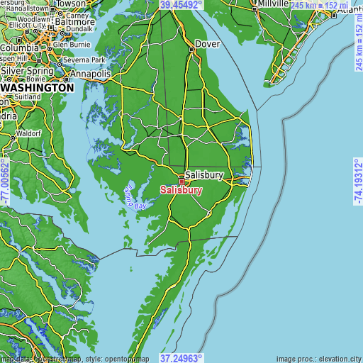 Topographic map of Salisbury