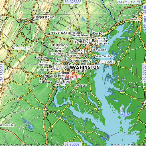 Topographic map of Silver Hill