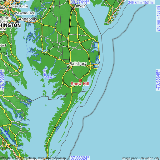 Topographic map of Snow Hill