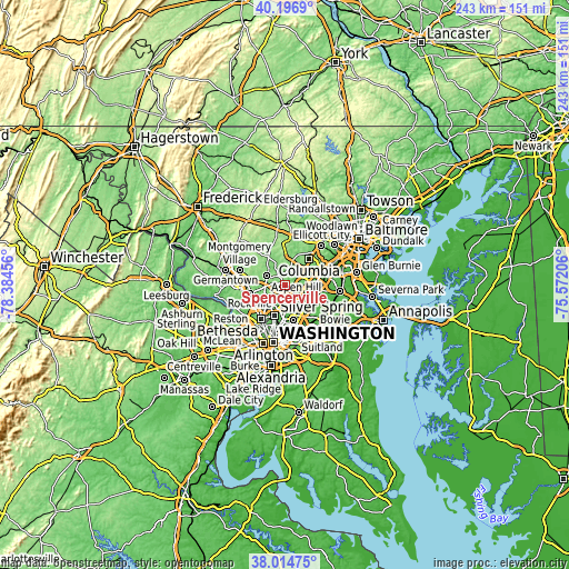 Topographic map of Spencerville