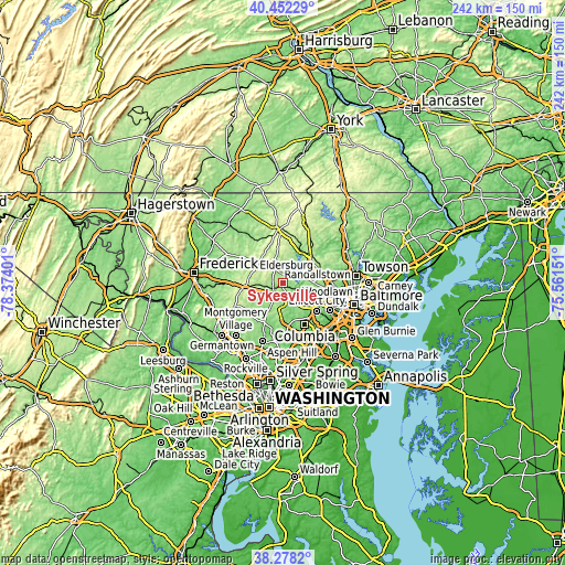 Topographic map of Sykesville