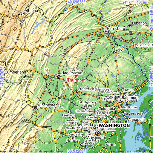 Topographic map of Thurmont