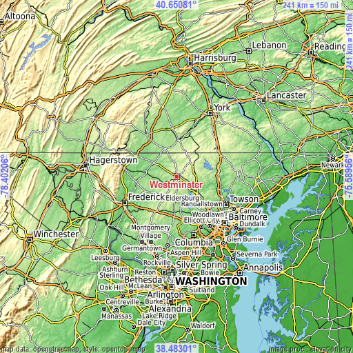 Topographic map of Westminster