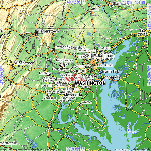 Topographic map of White Oak