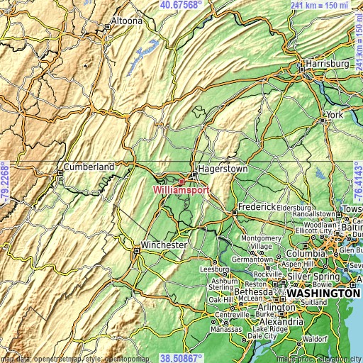 Topographic map of Williamsport