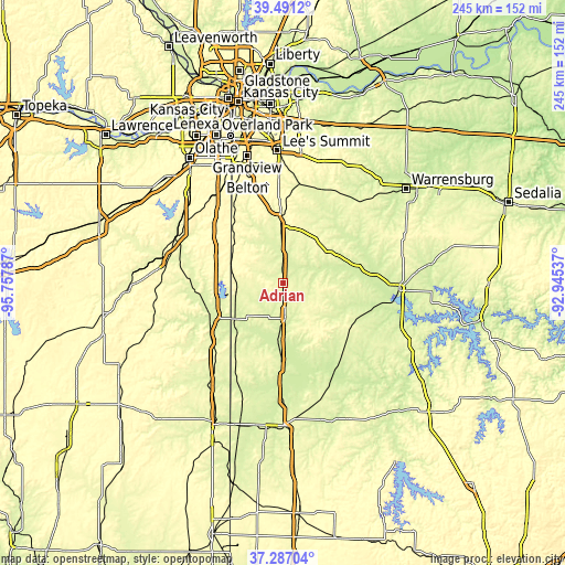 Topographic map of Adrian